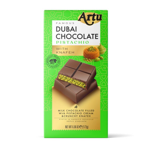 Dubai Çikolatası Fıstık ve Kadayıf Dolgulu Sütlü 187g