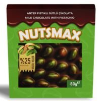 80g Nutsmax Antep Fıstıklı Sütlü Çikolata